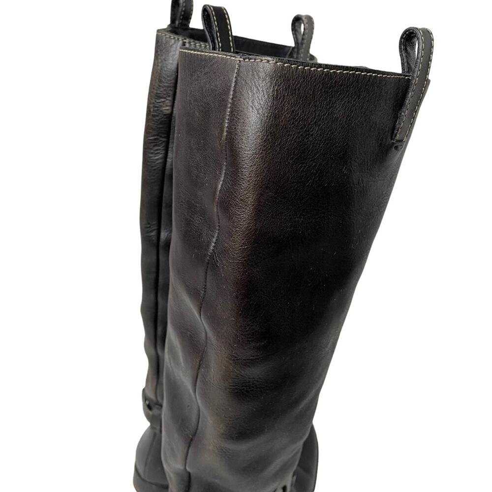 Gucci Interlocking G Logo Tall Riding Boots Knee Leather Black 7 GUC - Picture 8 of 16